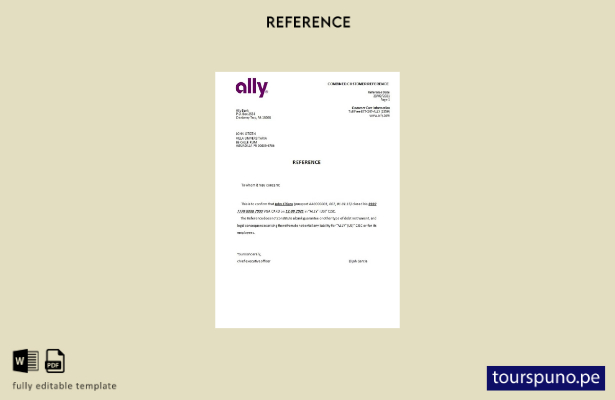lista para imprimir plantilla de referencia de cierre de USA Ally